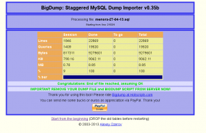 BigDump-process